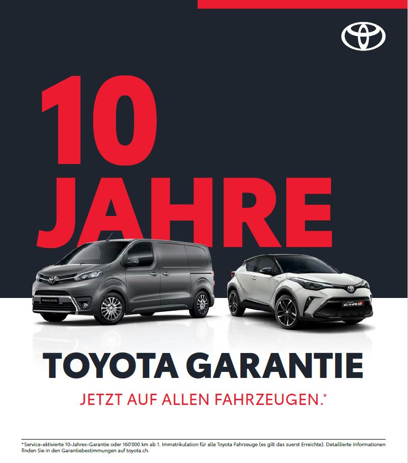10 JAHRE TOYOTA GARANTIE